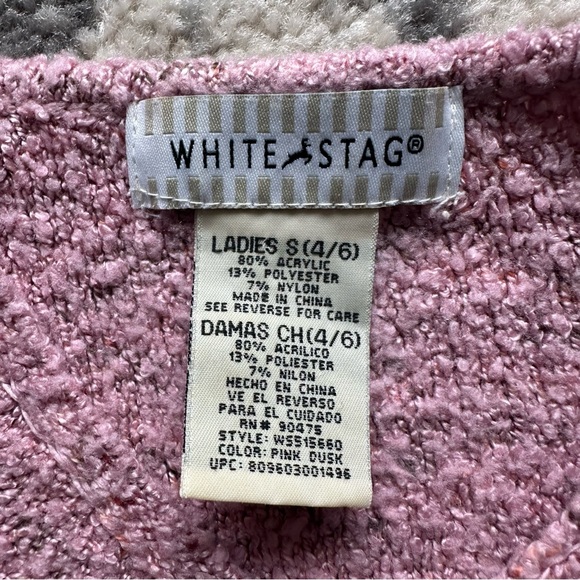 White Stag Pink V-Neck Long Sleeve Sweater Size Small - Picture 6 of 8